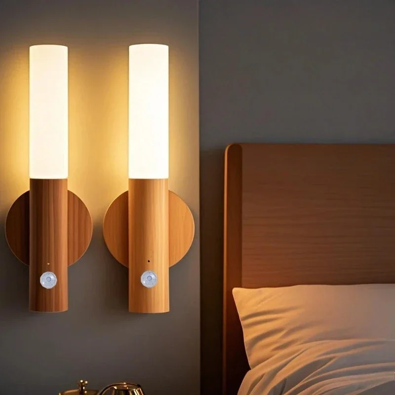 LED night light USB charging intelligent human body sensing bedside table, home wardrobe lighting sensor light
