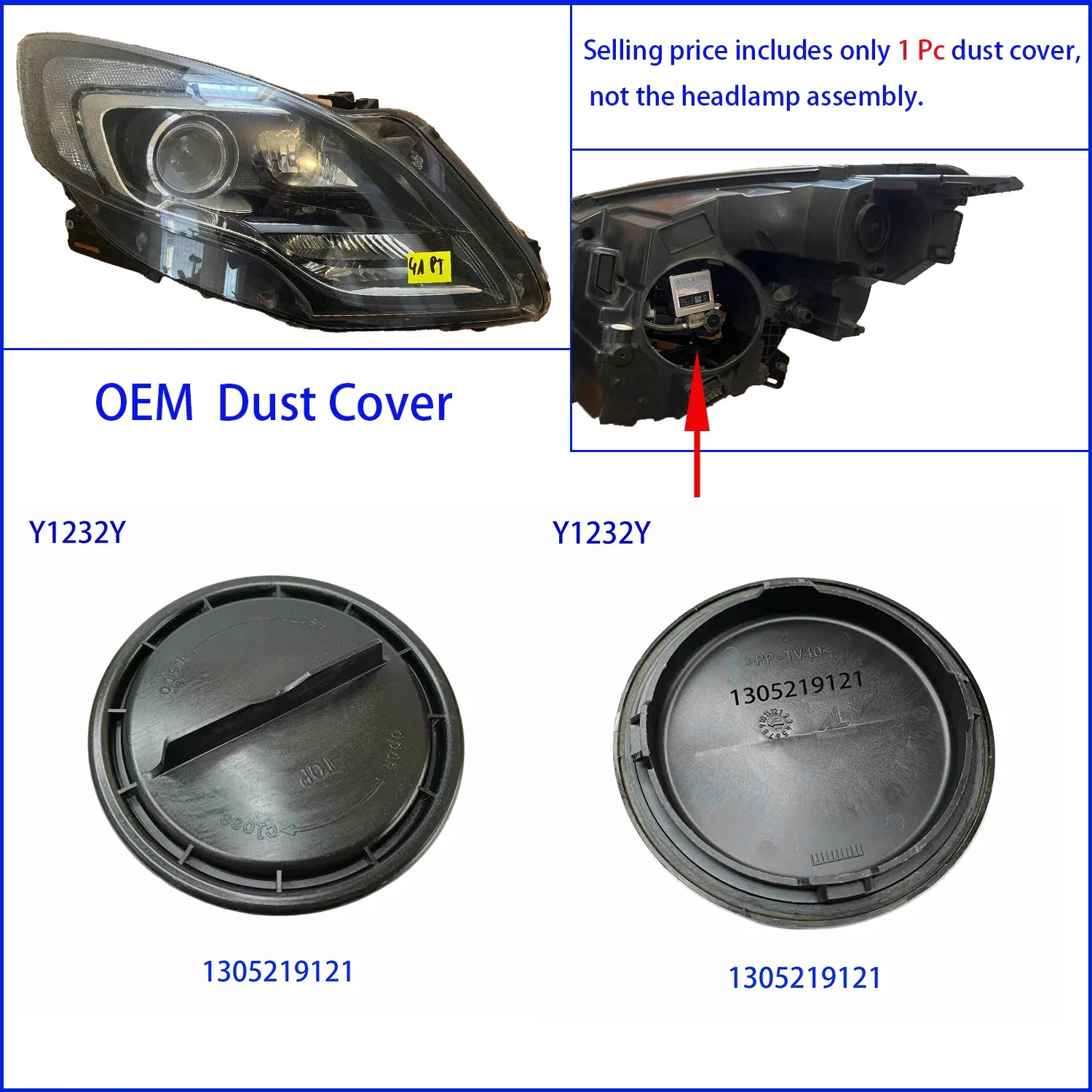 

EHLTE 1 Pc Headlight Dust cover For Opel Vauxhall Zafira B LED Bulb Extended Plug 1305219121 130502030 1305219109