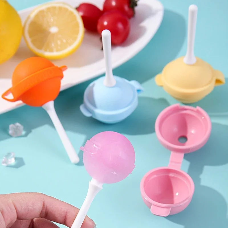 Lollipop Silicone Ice Box Popsicle Mold Mini Ice Cream Maker Ice Mold Household Popsicle Ball Diy Mold Homemade Popsicle Tools