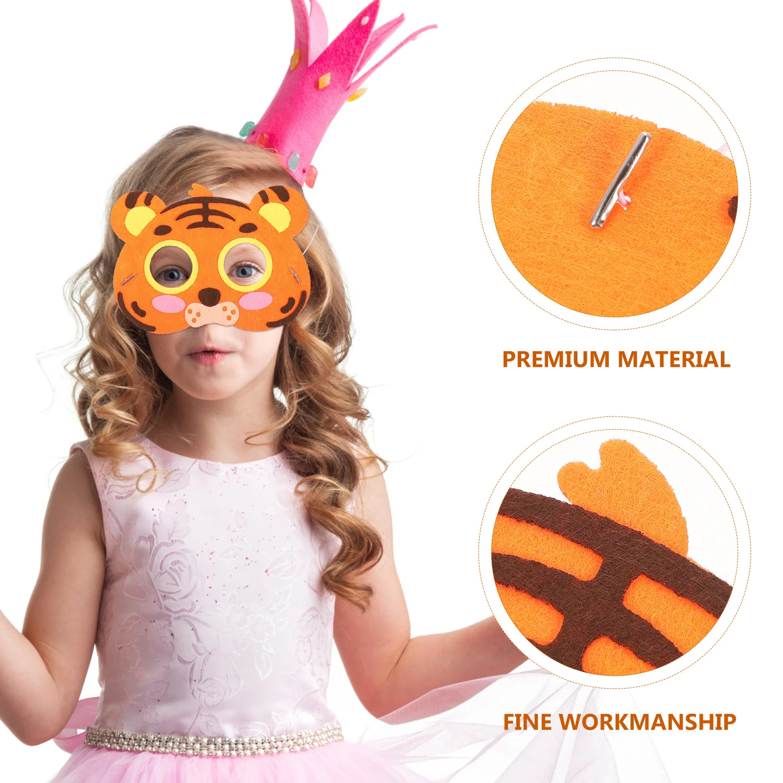 

4Pcs Kids Animal Masks Durable Reusable Party Cosplay Masks Halloween Birthday Decorations Hallowen Mask Face Mask Headband