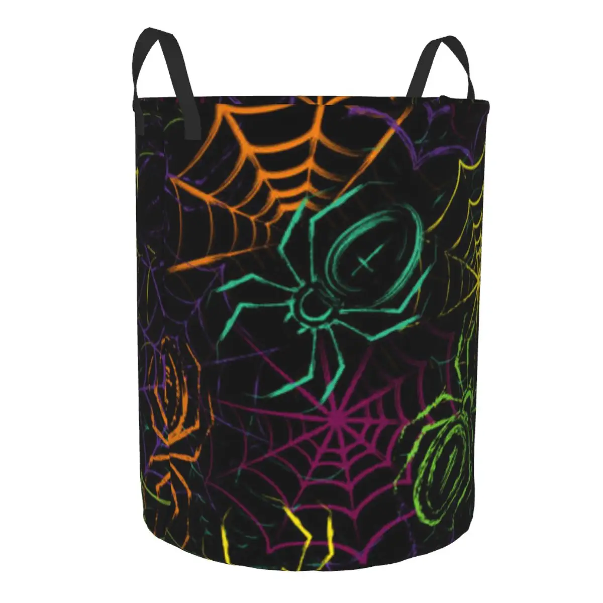 Foldable Laundry Basket for Dirty Clothes Grunge Spiders Spiderweb Storage Hamper