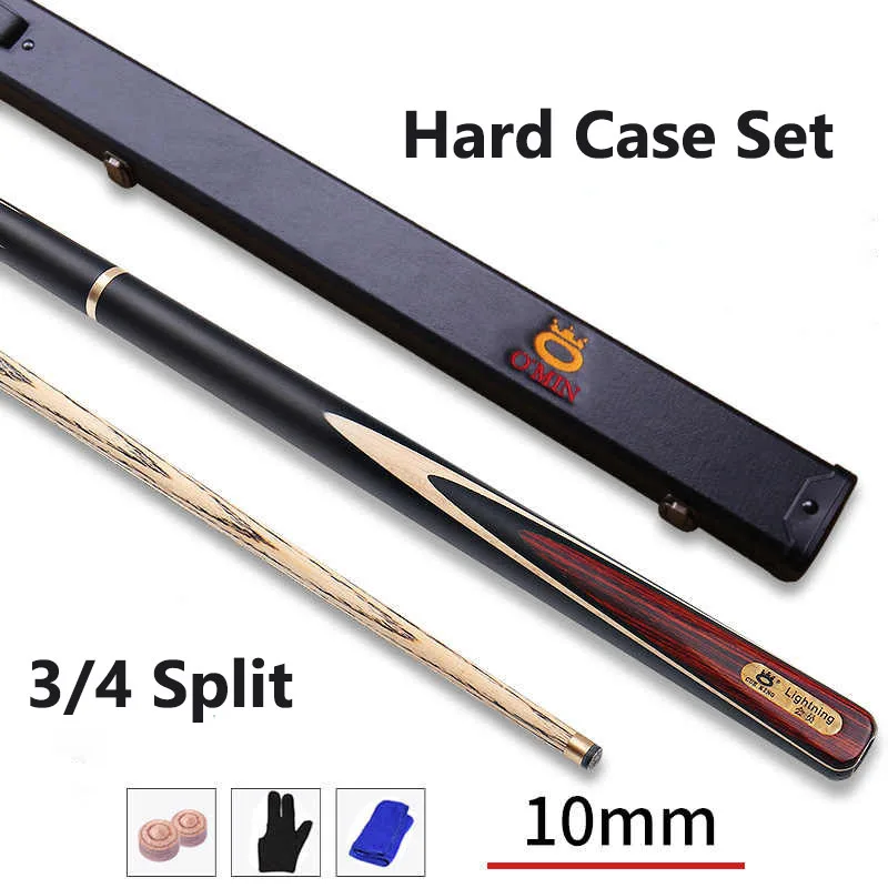 

New Arrival OMIN Snooker Cue Stick Cobras 9.5MM/10MM/11.5MM Tip Size Ash Shaft Ebony Wood Handle With Snooker Cue Case Set