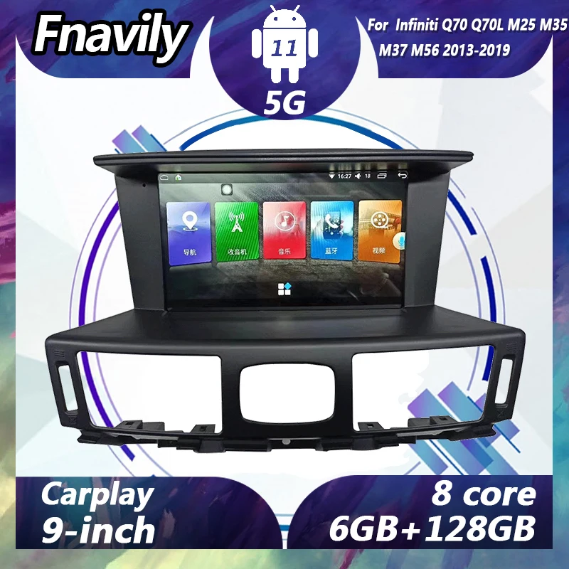 

Fnavily 9" Android 11 car audio For Infiniti Q70 Q70L M25 M35 M37 M56 video dvd player car radio stereos navigation 2013 - 2019