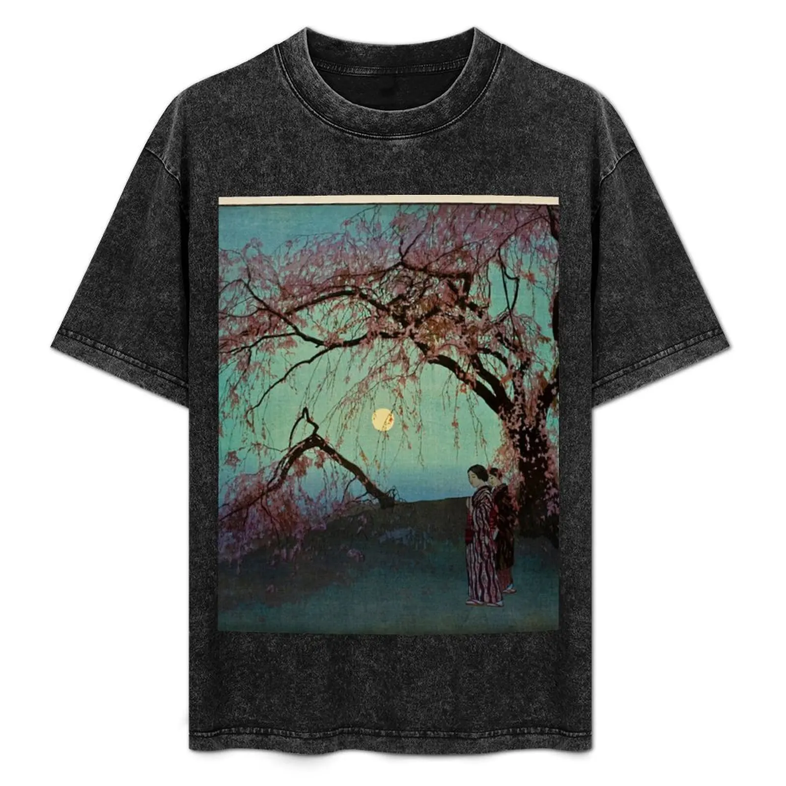 

Kumoi Zakura, by Hiroshi Yoshida T-Shirt Art Pattern Printed Casual Top