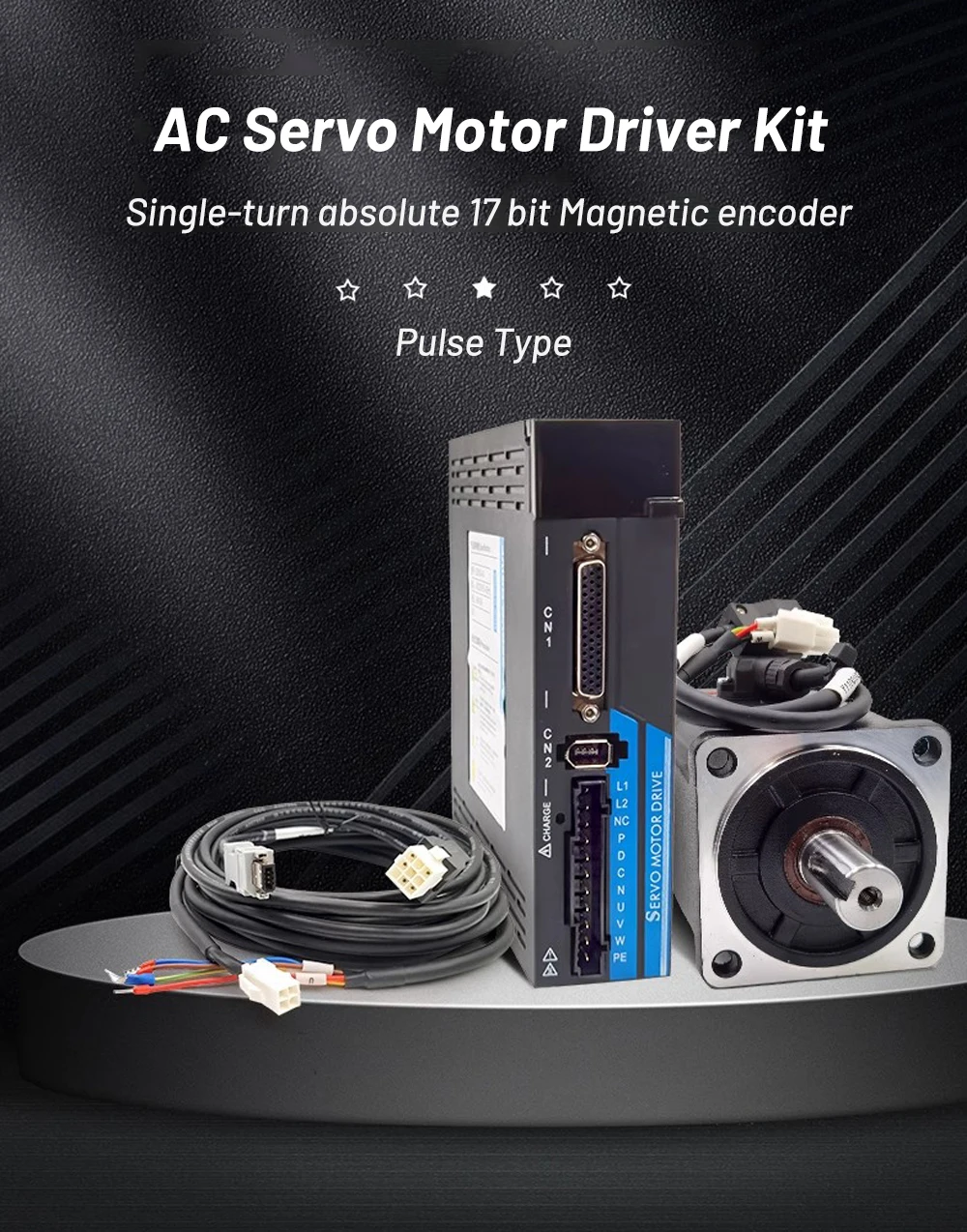 Servomotor Driver Kit Magnetische 17Bit Absolute 0.1KW-1.5KW EtherCAT CANopen Encoder AC Servo 750W 1KW 40/60/80/110/130mm Flens