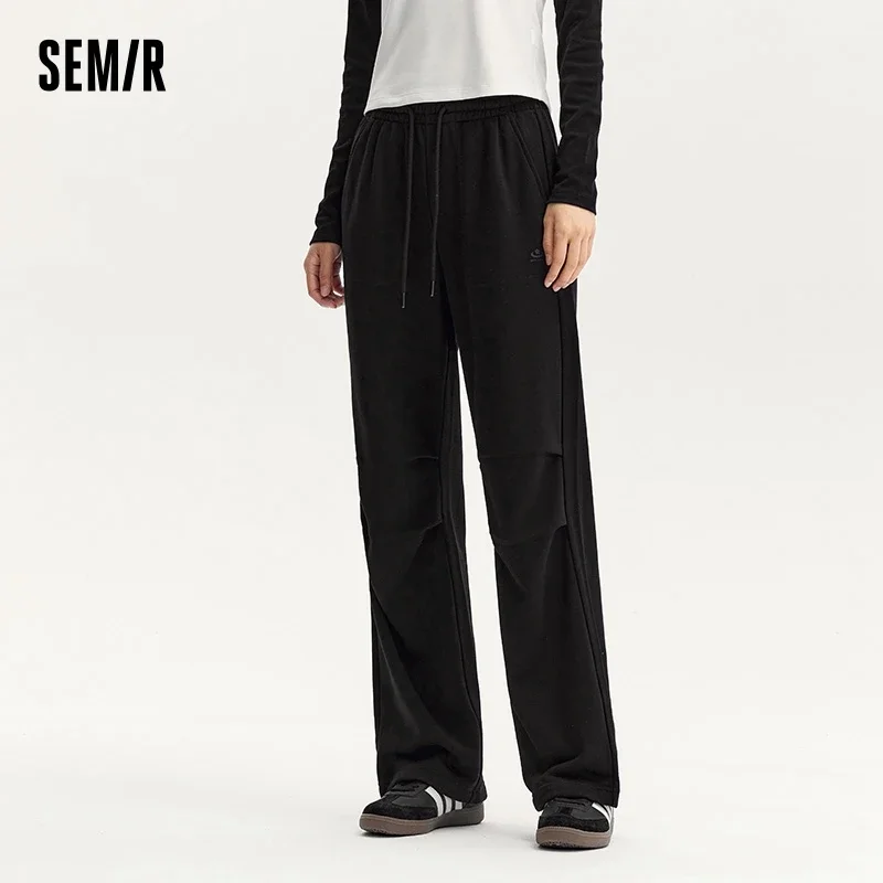 Semir Casual Pants Women Plum Blossom Sporty and Minimalist Style Long Pants 2024 New Autumn Lazy Wide-Leg Pants Versatile