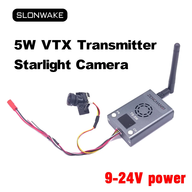 Long range 5.8G 48CH FPV VR Goggles 3 inch Monitor and TS 5W Transmitter AV launcher with Starlight HDR OSD 1200TVL fpv camera