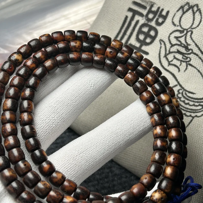 Natural Amber Star Moon Jadified Old Seeds Xingyue Bodhi108Piece Beads Bracelet Tiger Skin Xingyue Bodhi Bracelet