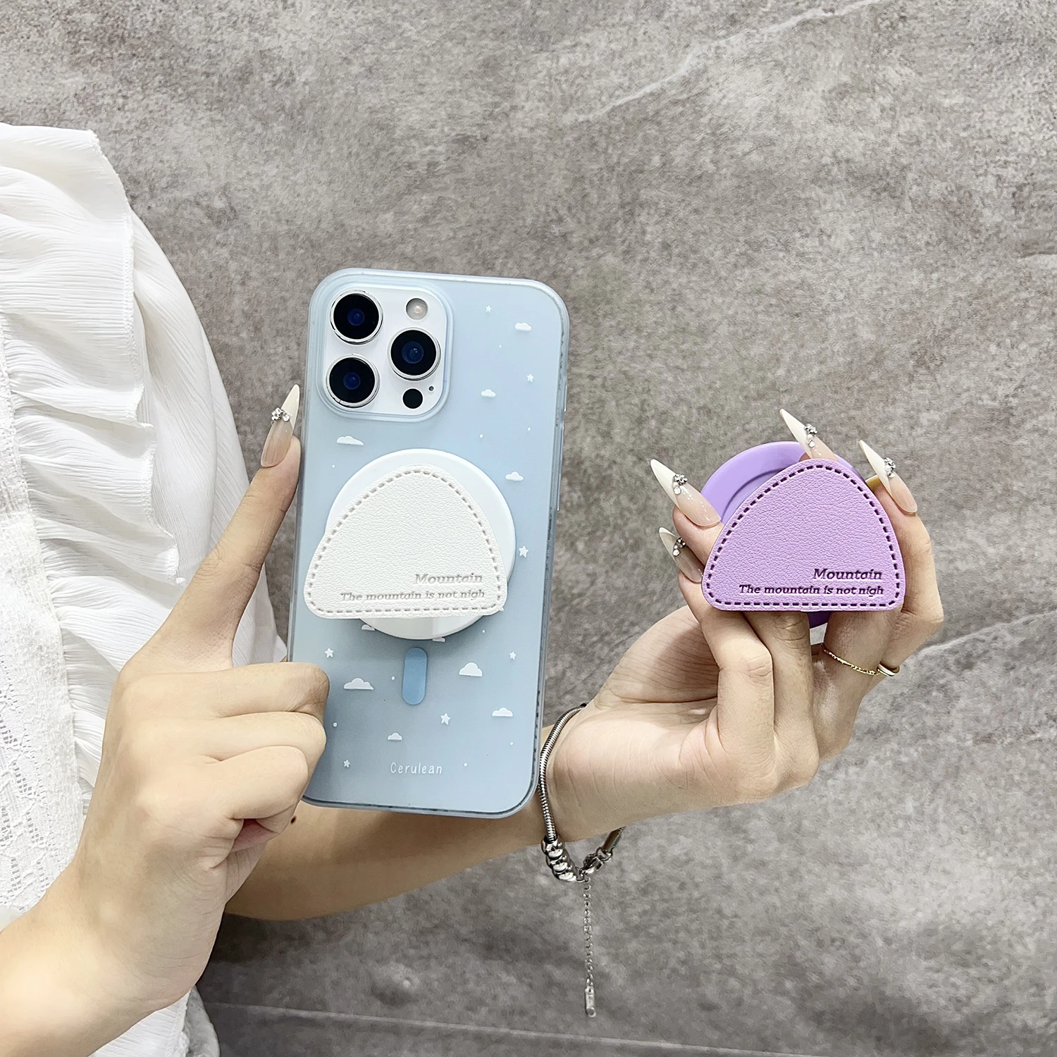 

Симпатичный горный кожаный магнитный держатель для телефона с магнитной ручкой для чехла для беспроводной зарядки iPhone