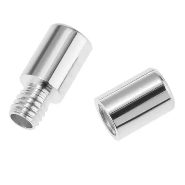 Silver Jewelry Connectors 925 Screw Lock Barrel Clasp Jewelry Findings for Necklace Repair and Charm Bracelets