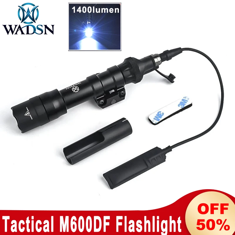 WADSN 1400lumens M600DF M600 Tactical Flashlight White LED Light Lamp Fit 20mm Rail Hunting Weapon Airsoft Rifle Accessories