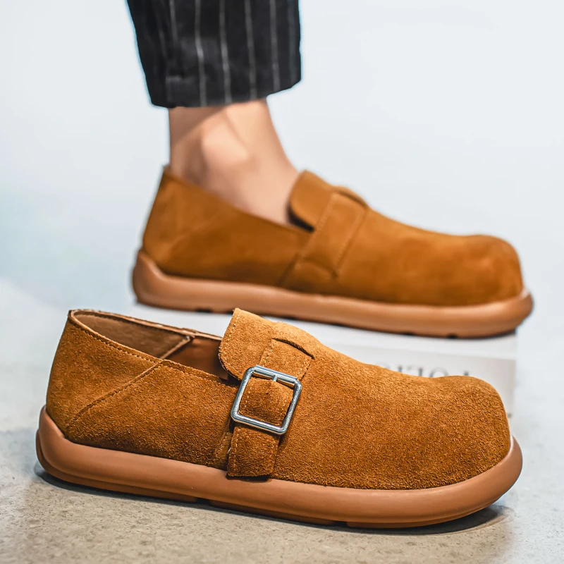 

New Men's Shoes Lightweight Comfortable One Step Lazy Shoes Anti Slip Sports Bean Shoes Soft Bottom Wide Toe Men's Casual Shoes