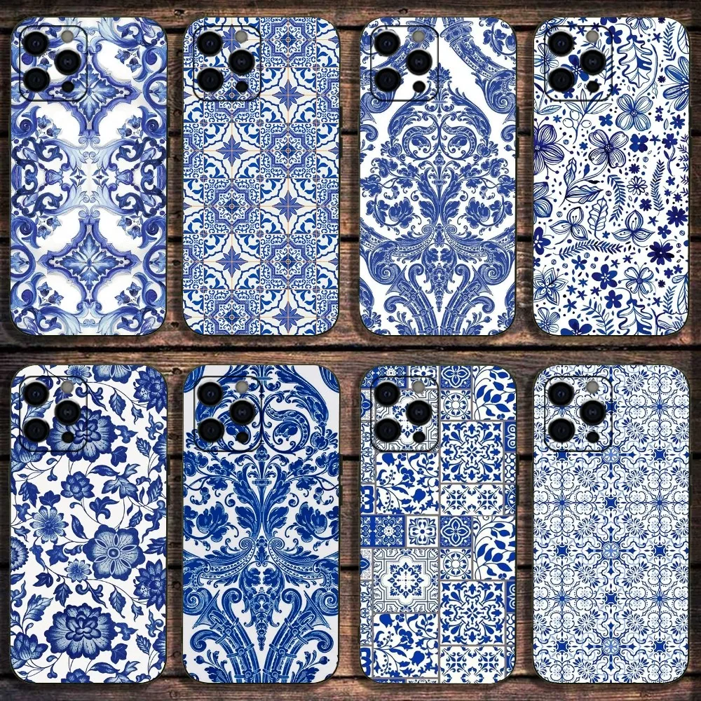 Azulejo-Coque de tlphone en carreaux de cramique maille, tui souple noir pour Apple iPhone 15,14,13,12,11,Pro,X,XS,Max, Poly, Plus,Mini