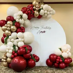 121pcs Burgundy Gold Balloon Garland Arch Kit Sand White latex Balloon Wedding party Valentine's Day Proposal Baby Shower Decor