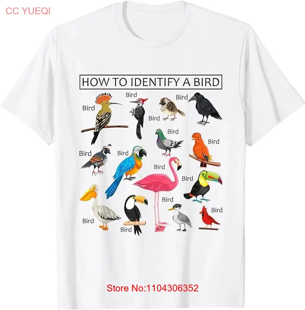 How To Identify A Bird Funny Birds Lover Nature Birdwatcher T-Shirt long or short sleeves