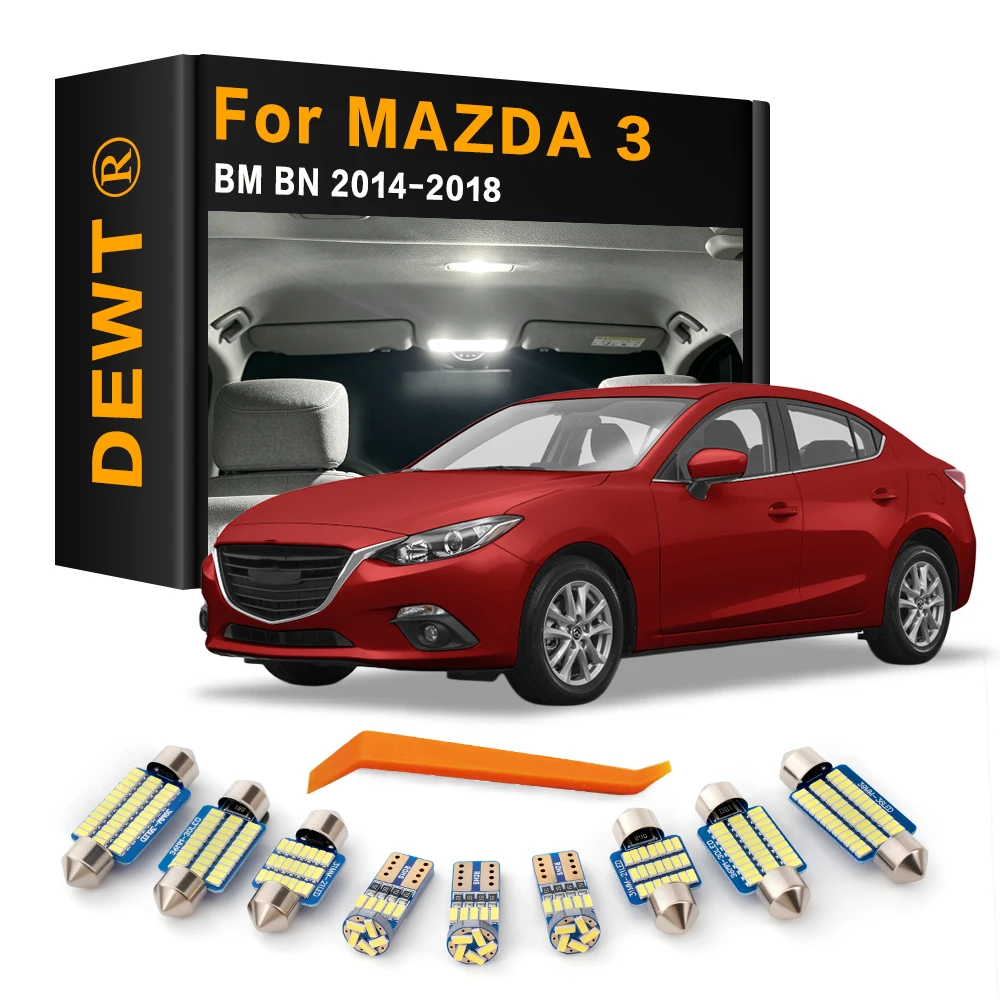 11Pcs Car LED Interior Dome Light Kit Sunvisor Trunk Bulb Canbus For Mazda 3 BM BN Mazda3 2017 2018 2014 2015 2016