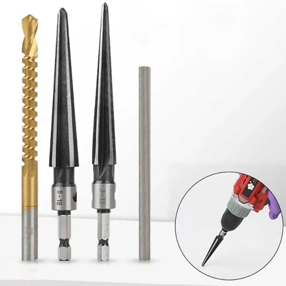 Stable Hexagonal Shank Hand Taper Reamer 3-13mm 5-16mm Cutting Chamfering Tool Deburring HSS Drill Bit Stainless Steel