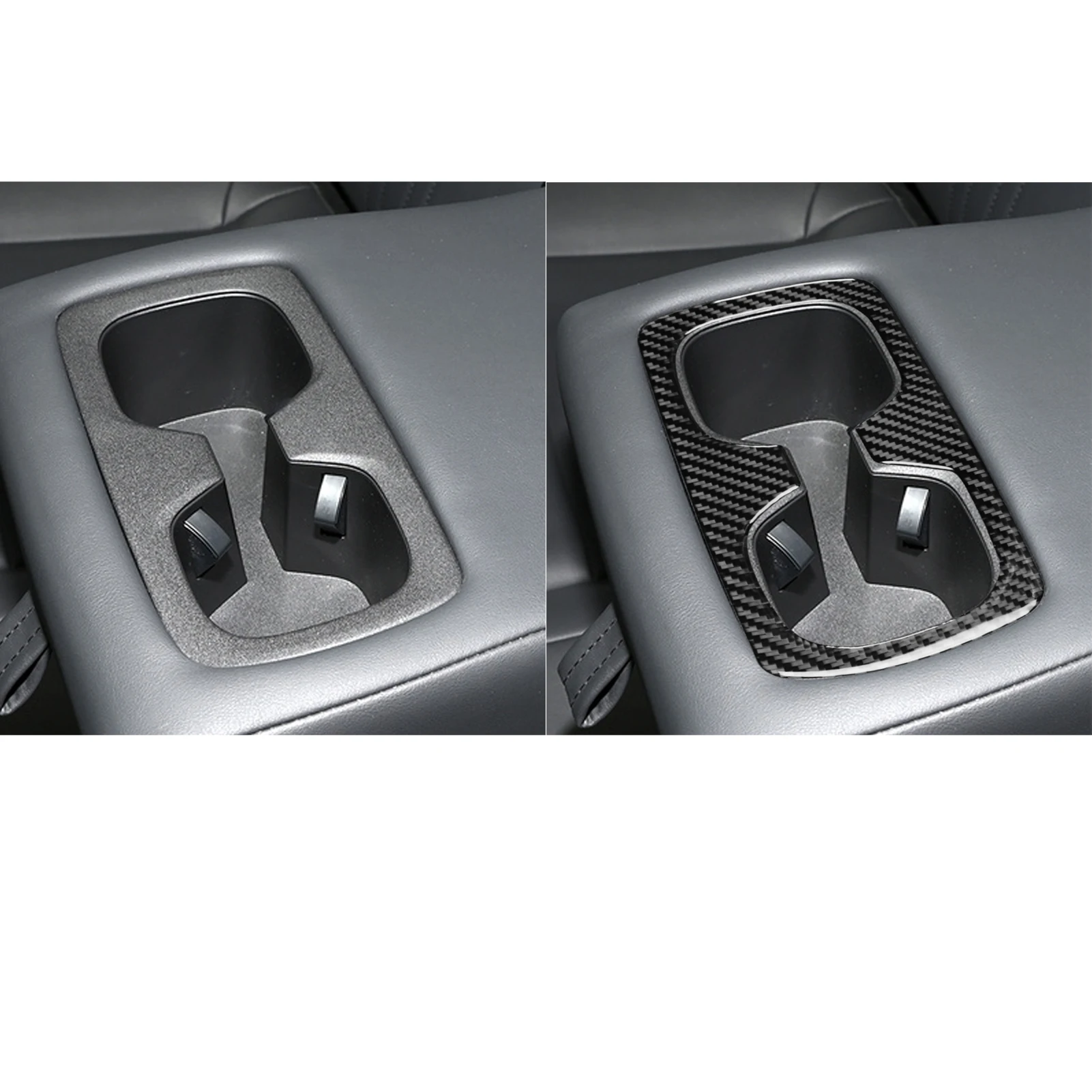 ألياف الكربون الحقيقية اكسسوارات السيارات الخلفية حامل الكأس غطاء الكسوة لينة ملصق لكزس NX260 NX350H NX400H NX450H 2022 2023 2024