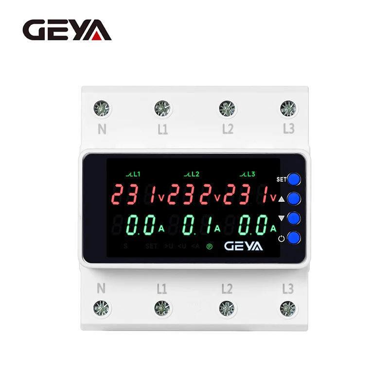 GEYA 4P VA5 Overvoltage & Undervoltage Protector - Universal for AC220V/380V, Home & Industrial Circuit Safety Device