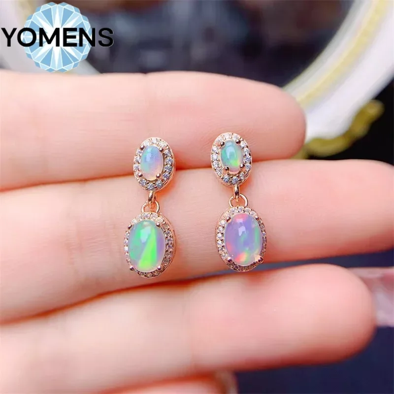 Opal female earrings silver 925 sterling silver jewelry guarantees designer luxury brand replica earrings gemstone earrings.