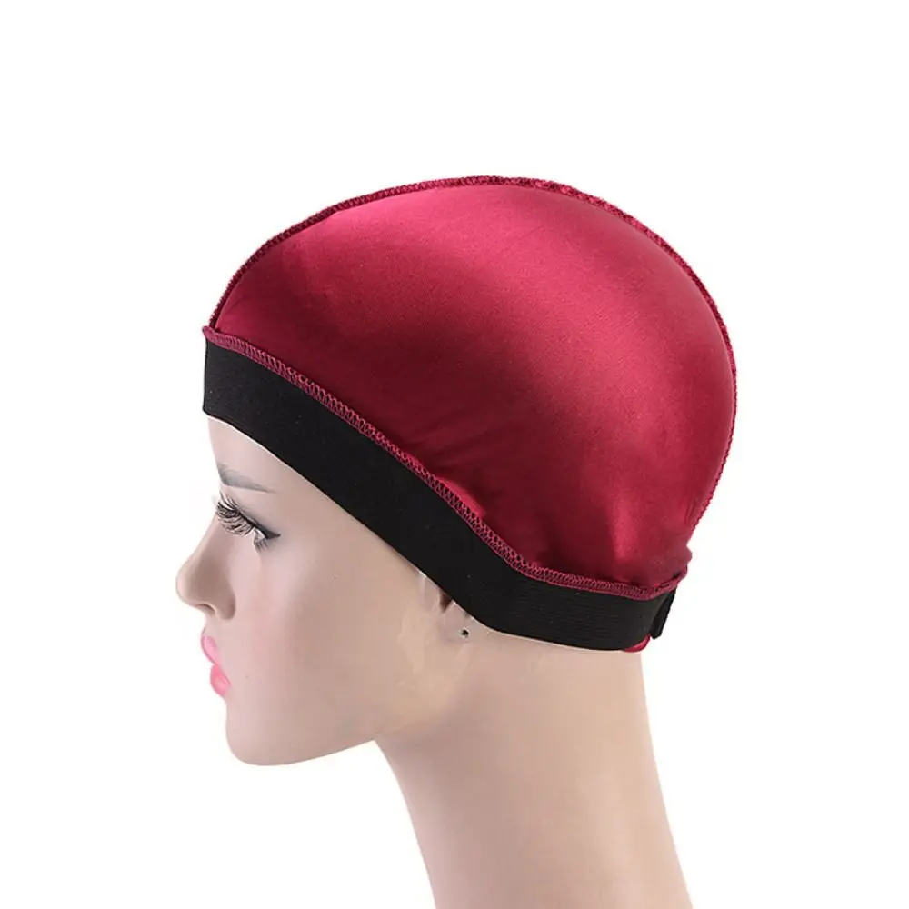 New Solid Color Men Durag Hats Elastic Breathable Wave Caps Multicolor Polyester Multicolor Durag Cap Men