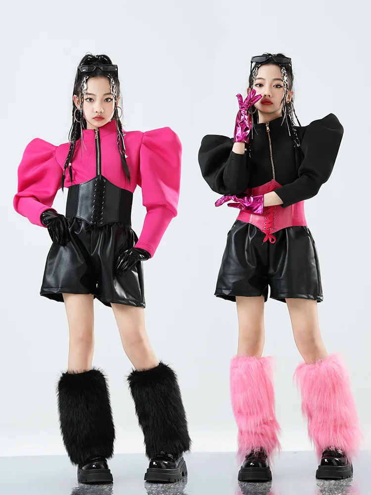 เด็กแจ๊สเต้นรําหญิง Bubble กระโปรงชุดเด็ก T-Stage Dopamine เดินเชียร์ลีดเดอร์เต้นรําชุด