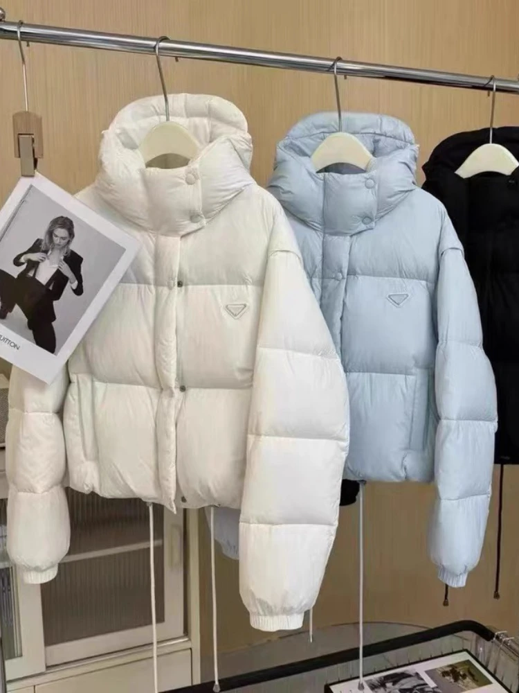 Verdickte Dreieck Daunen jacke Frauen Winter koreanische abnehmbare Ärmel zwei tragen Puff ultraleichte 90 weiße Ente Puffer Mantel