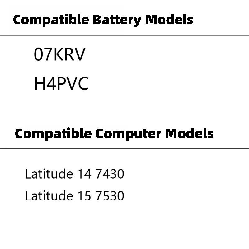 بطارية كمبيوتر محمول عالية الجودة 07KRV 15.2V 3625mAh لأجهزة Dell Latitude 14 3W64P VTCWY 7430 D1GX0 4FVJG 15 7530 series 9K5Y9 8C8J1 #3