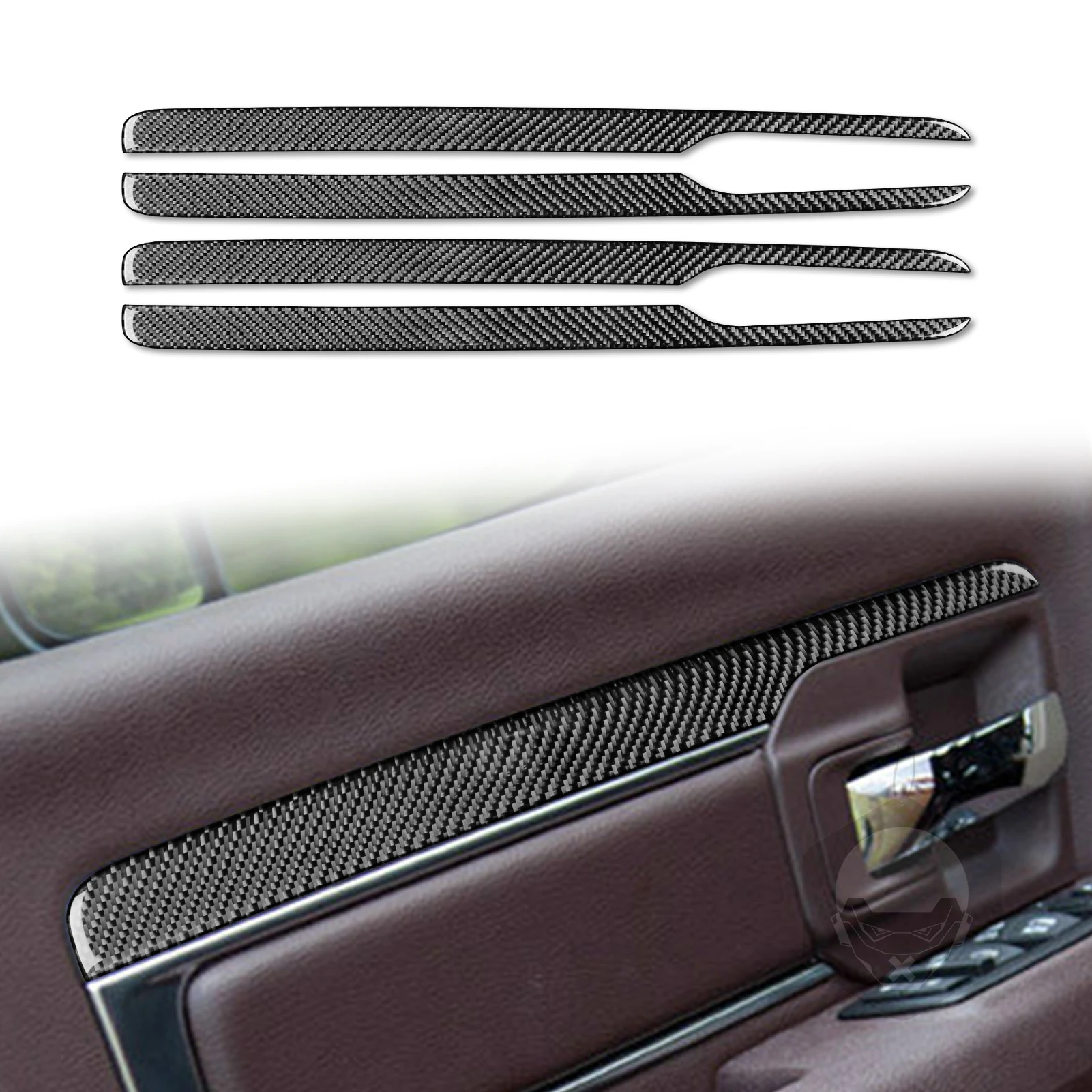 

For Dodge Ram 2013 2014 2015 Car Doors Panel Trim Strip Cover Decorative Real Carbon Fiber Sticker Accessori Interior