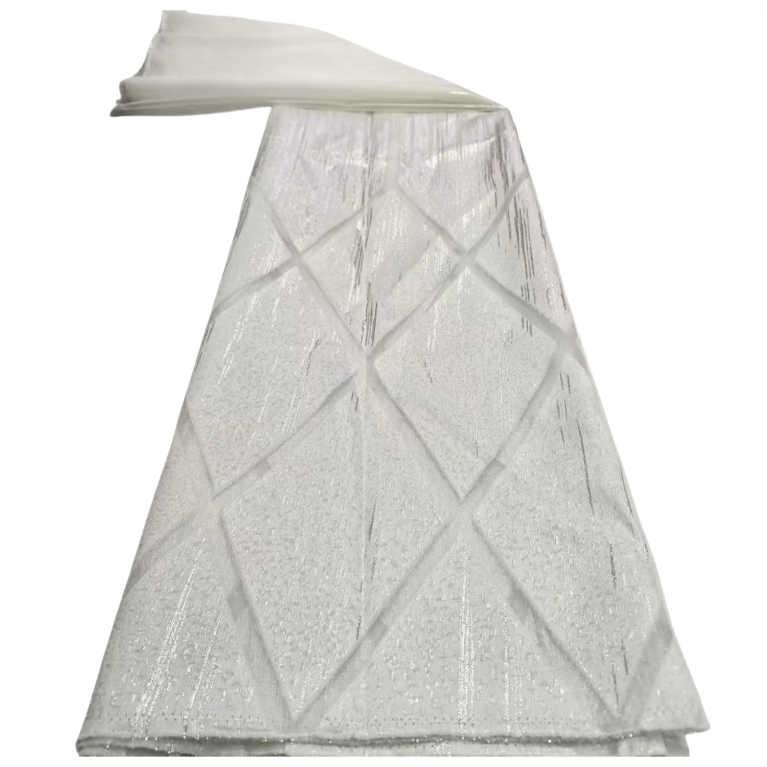 

2025 High Quality White African Nigerian For Sewing Tulle Lace Fabric Organza Embroidery Party Dress Damask Jacquard 5Yards ZDHD