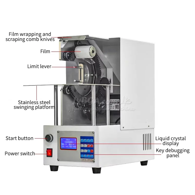 LY Semi-automatic Film Wrapping Machine Customized Automatic Bundling Wire and Cable Packing Film Wrapping and Gluing Machine