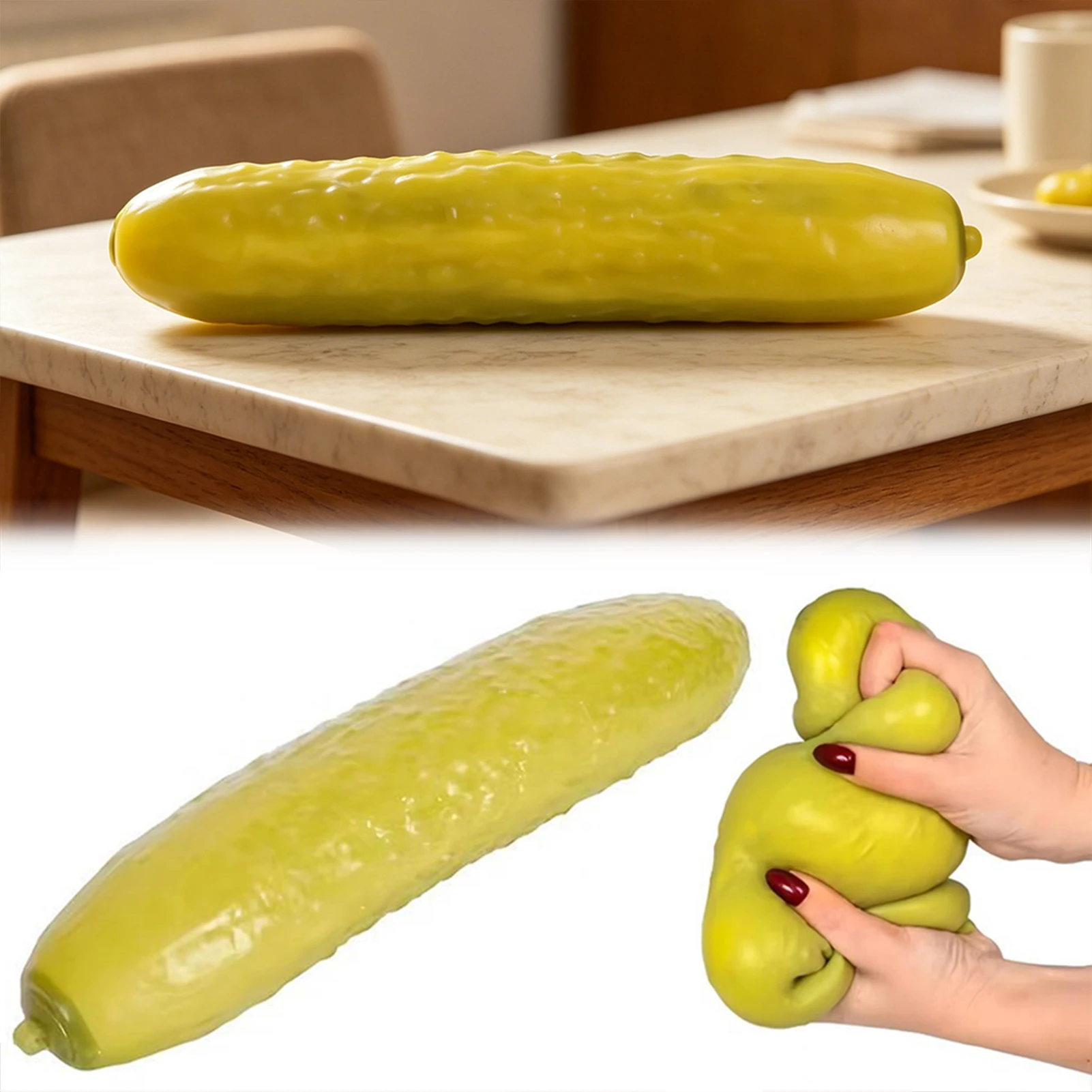 

Pickle Squishies Toy Stress Relief Pickle Squeeze Prank Fidgets Sensory Toy Ultra-Realistic Superior Soft & Squishies Texture