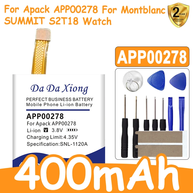 

Оригинальный аккумулятор APP00278 400 мАч для часов Montblanc SUMMIT S2T18 1ICP5/25/26 + инструменты