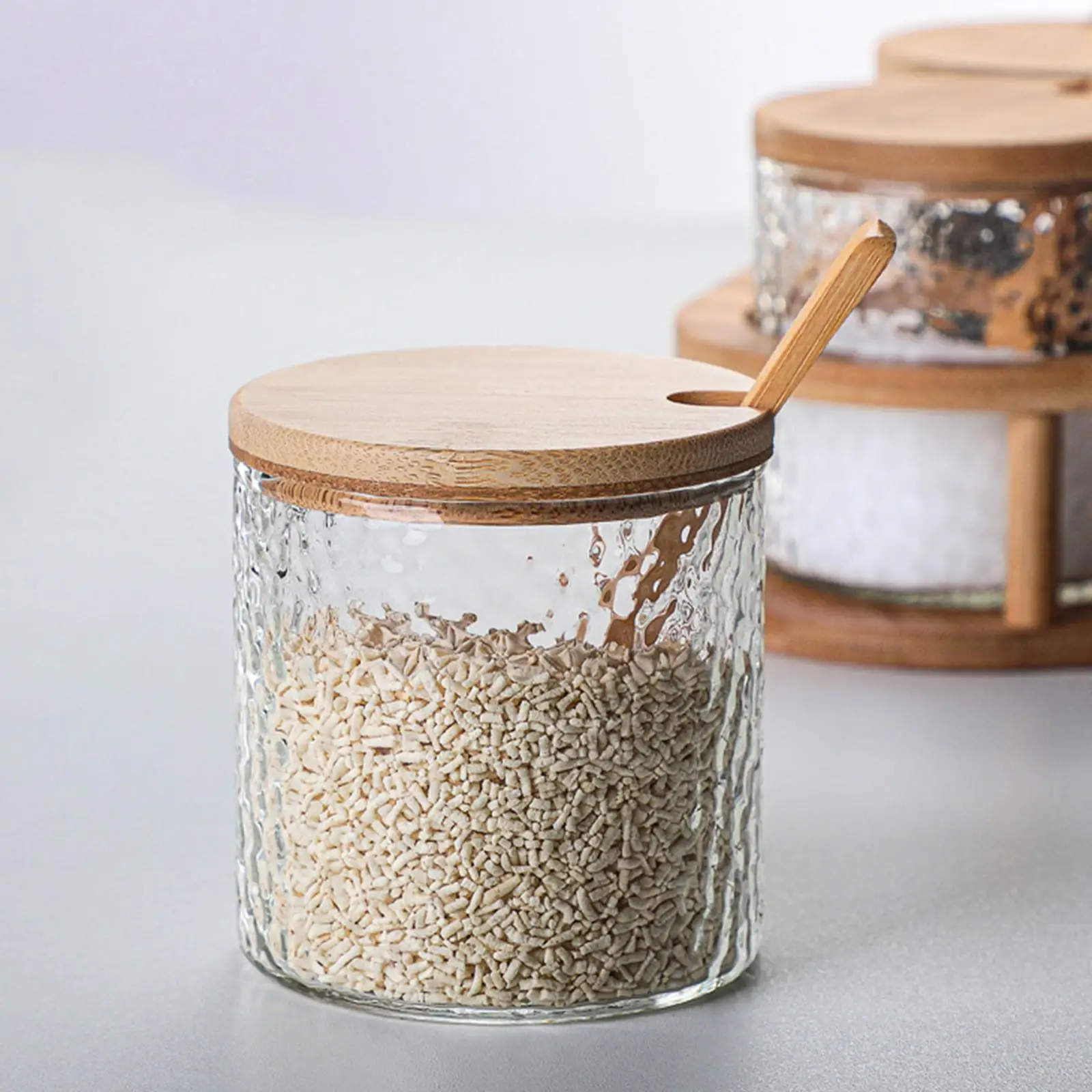 Glass Spice Jar Single Compartment Spice Container Mini Jar with Cover for Camping and Home Kitchen