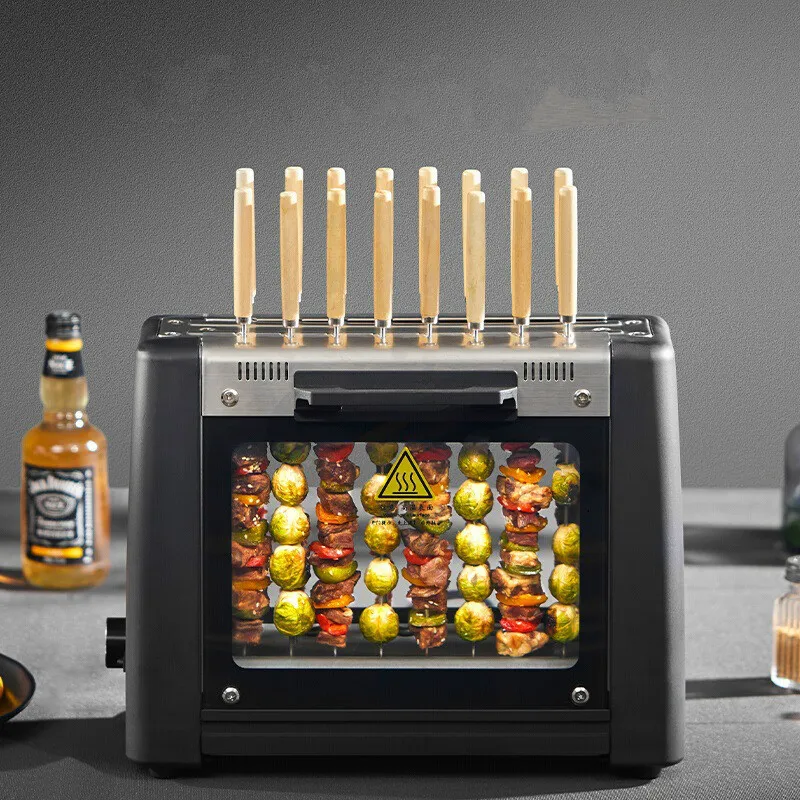 Mani libere Barbecue Grill forno elettrico per uso domestico senza fumo antiaderente teglia elettrica griglia spiedini