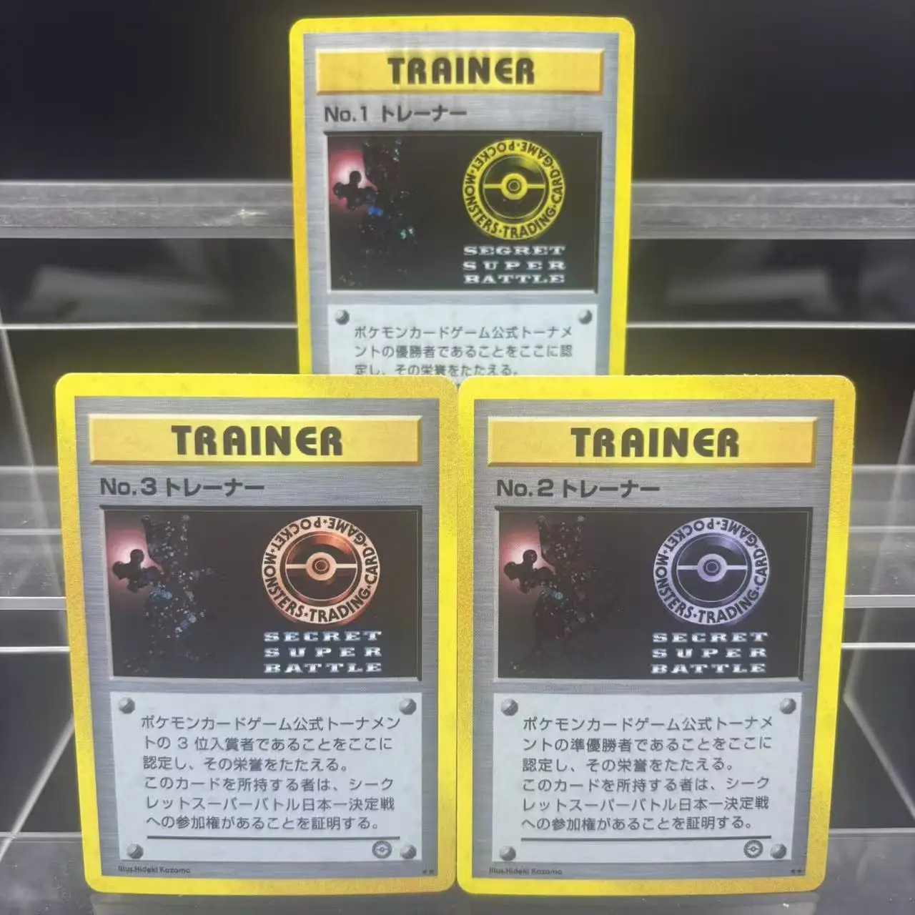 

Набор из 3 шт. самодельных японских коллекционных карт PTCG серии Mewtwo Trophy, классические аниме-карты, подарок-игрушка