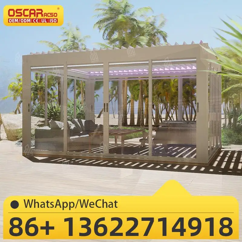 

Регулируемые устойчивые жалюзи на крыше для садового павильона и перголы на открытом воздухе