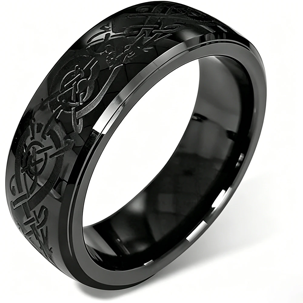

T5577 RFID 125kHz Chip Dragon Pattern Ceramic Ring Rewritable Clone EM4100 Cabinet Lock Key Cards