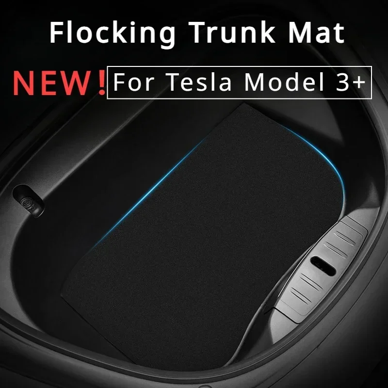 For tesla model 3 highland 2024 Flannel Front Rear Trunk Mat Car Trunk Bottom Full Coverage Protector Cargo Liner Anti Dirty Pad