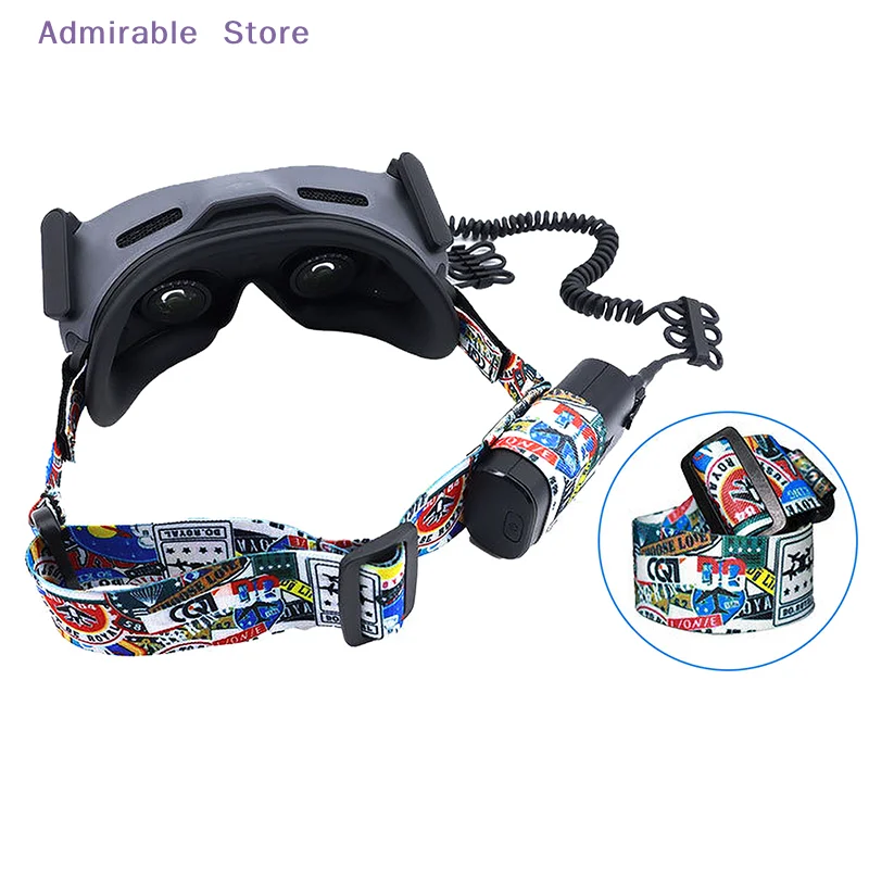[W]Cartoon Head Band for  FPV Flight Video Glasses V2 Graffiti Fixed Strap Replacement Headband Drone Accessories