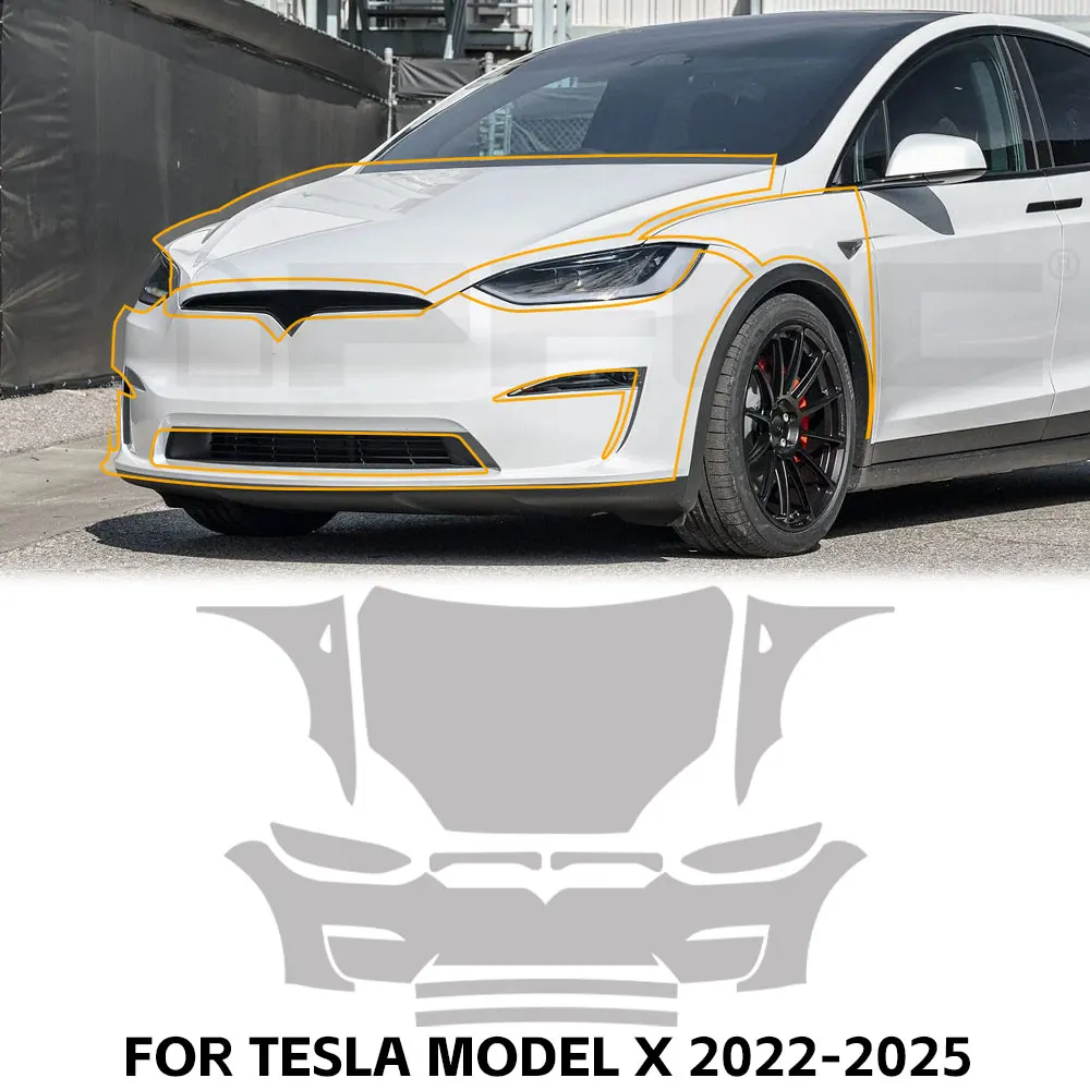 

For Tesla Model X 2022-2025 9Mil TPU Paint Protection Film Clear Bra Car Body Anti-Scratch Pre-cut PPF Resistant Invisible Cover