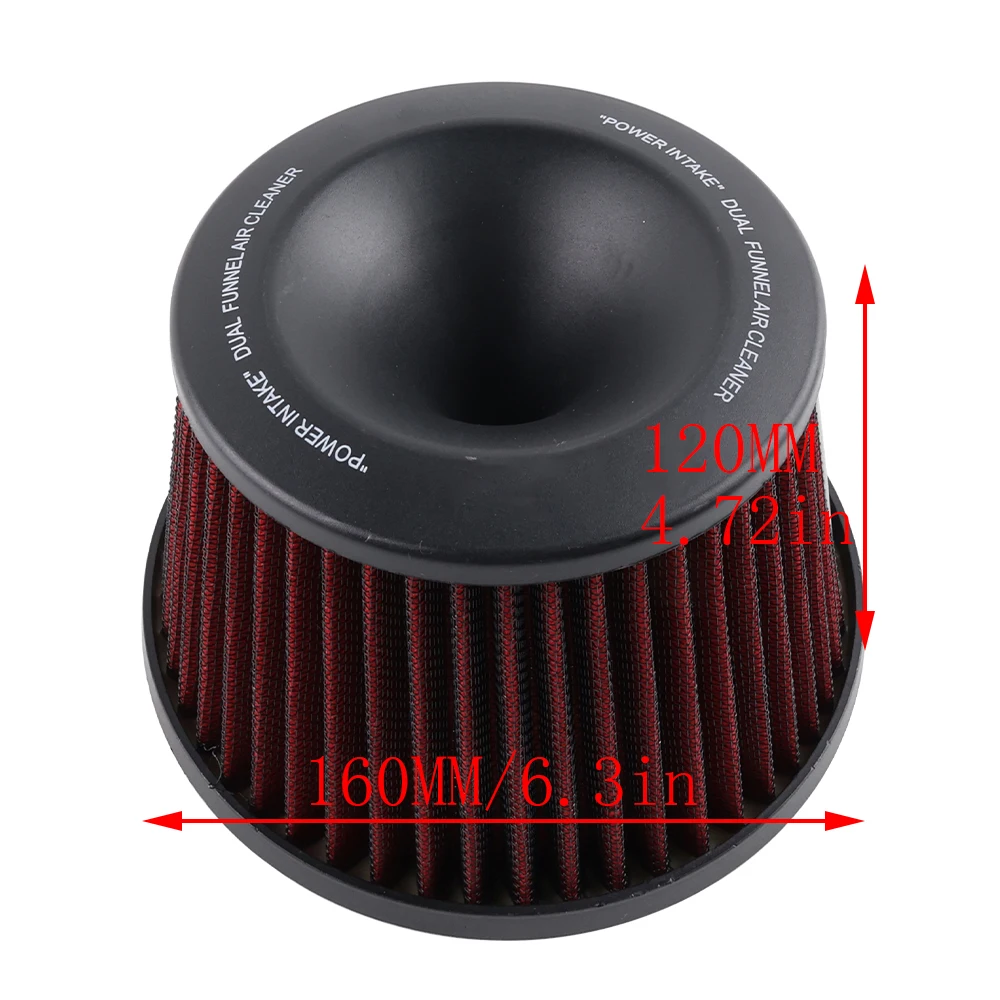 A***i Universal Car Air Cleaner Intake Filter 75mm Dual Funnel Adapter Parts Accessories Cleaner Protect Your Piston