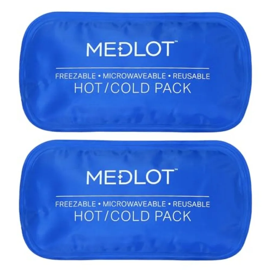 

LotFancy Gel Ice Packs, 2pc Reusable Hot Cold Pack for Therapy, Heating Cooling Gel Pad, Pain Relief for Face, Head, TMJ, Wisdo