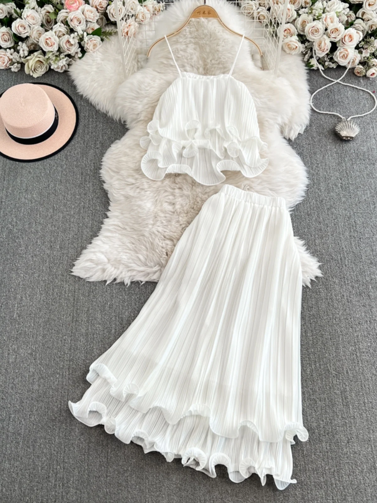 

Моющийся праздничный наряд, легкий топ Maturi Fairy Aosphere с кружевной отделкой, комплект из двух предметов, утягивающая юбка с высокой талией