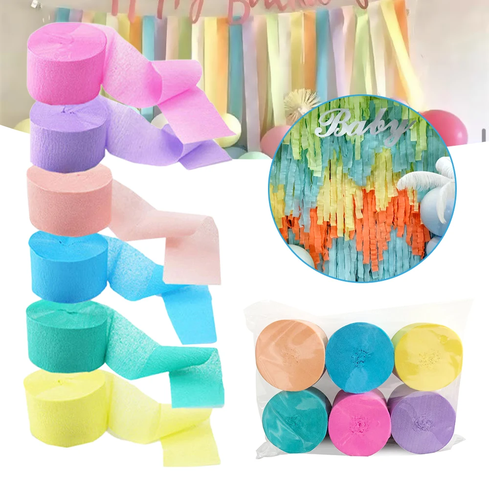 Crepe Paper Roll Decorative Creative Halloween Origami Paper Craft DIY Flower Make Wrapping Scrapbooking Party Backdrop Decor