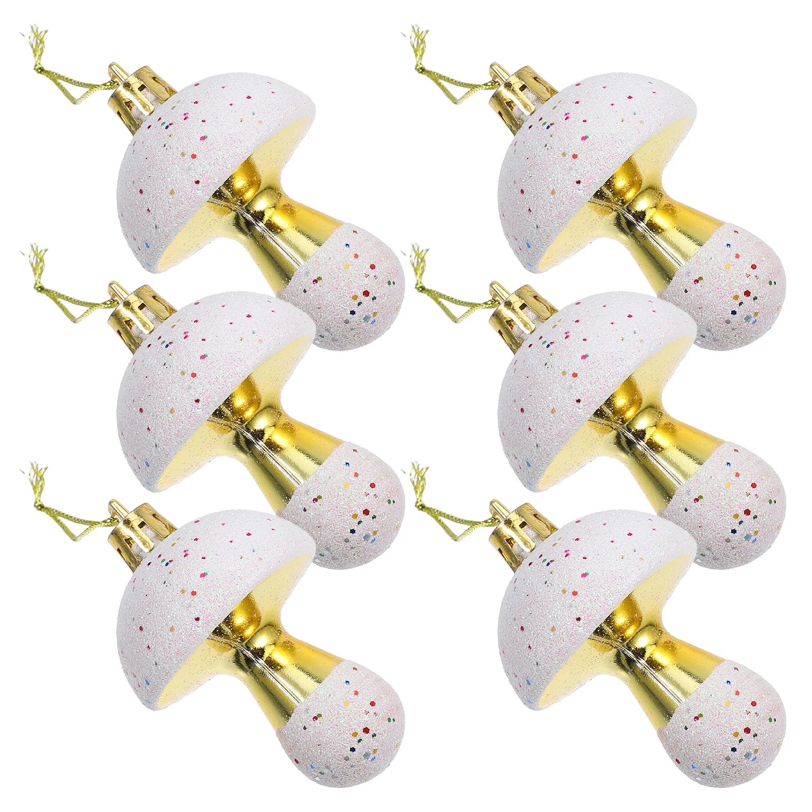 

6Pcs Christmas Tree Ornaments Mushroom Design Hanging Decors for Xmas Tree Holiday Party Background Photo Prop