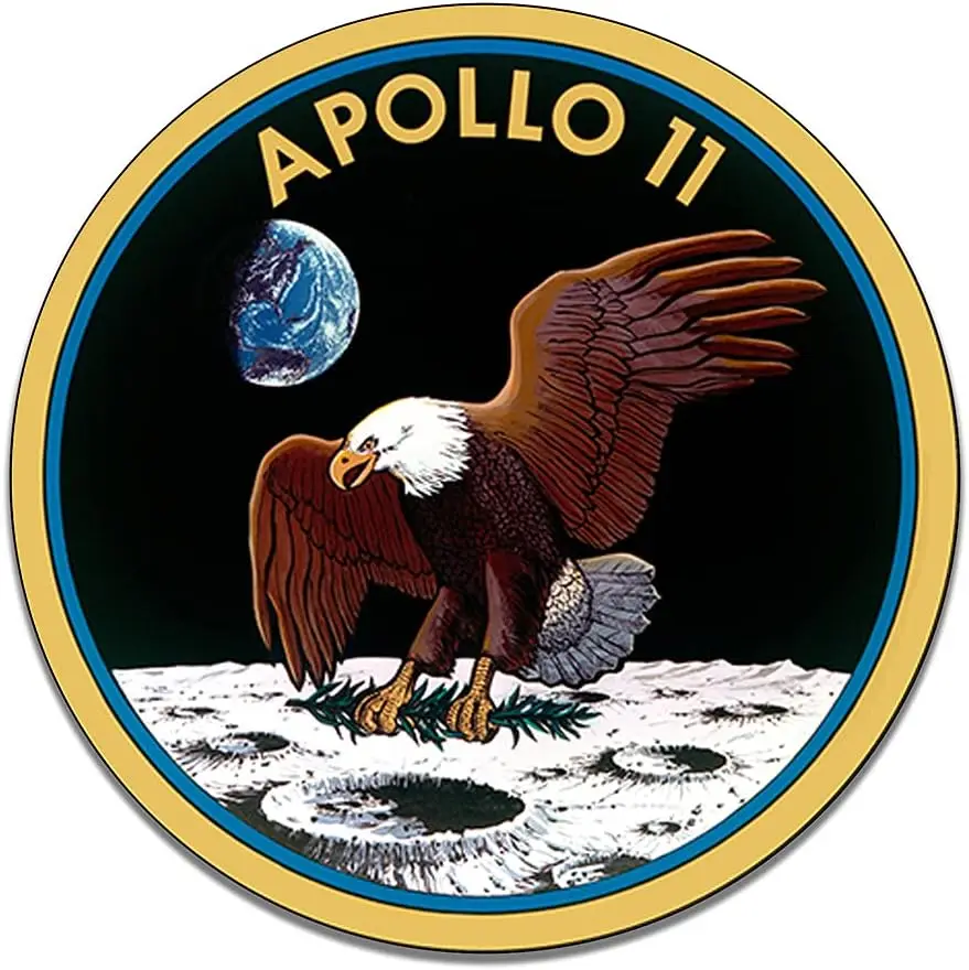 Apollo 11 Patch V Rocket Space X Insignia Wall Decor Space Documentary Garage Sign Metal Garage Sign Vintage