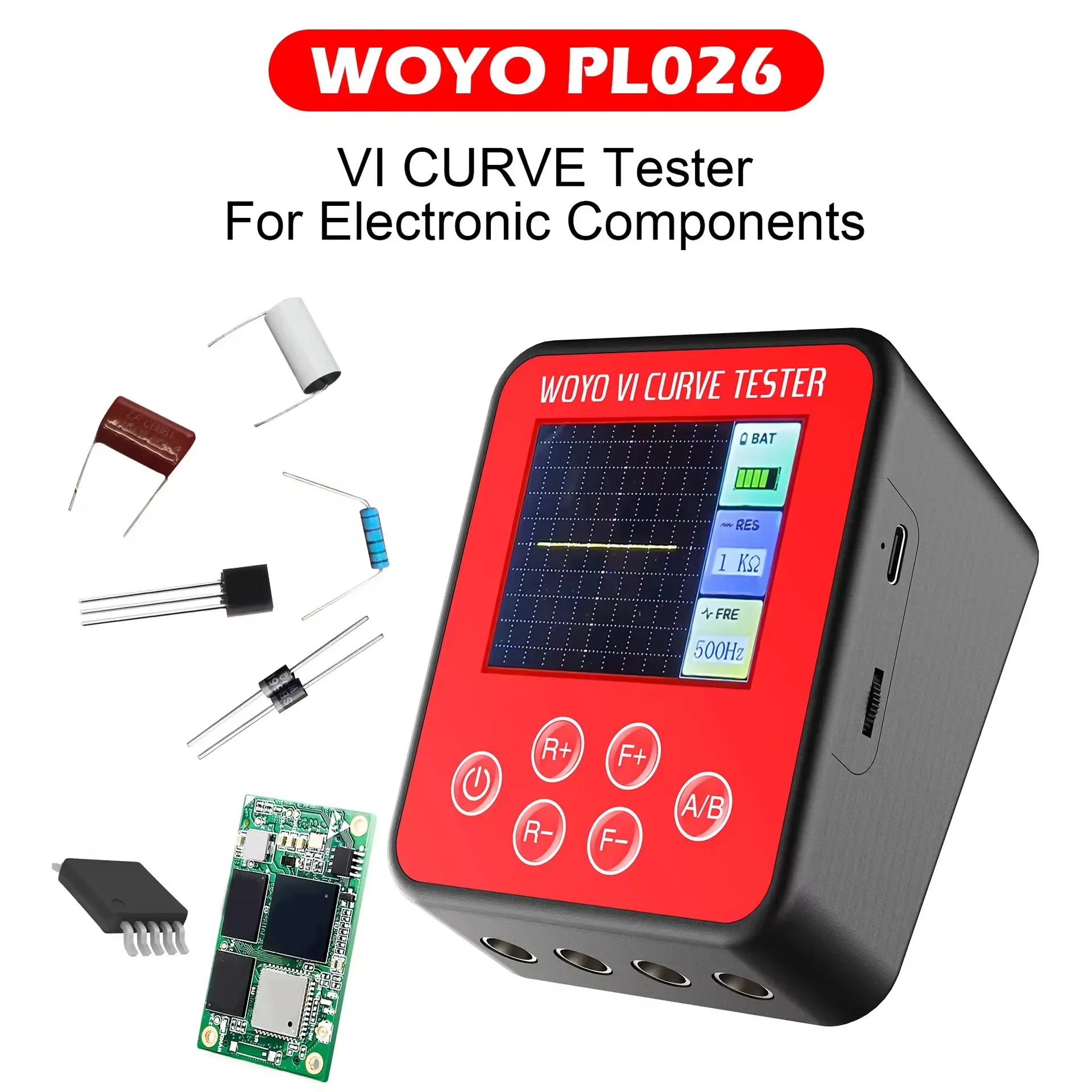 VI CURVE Tester with LCD, Dual-Channel Detect for Components Parts, Transistor, Capacitor, Resistor, Diodes, Voltage Regulators