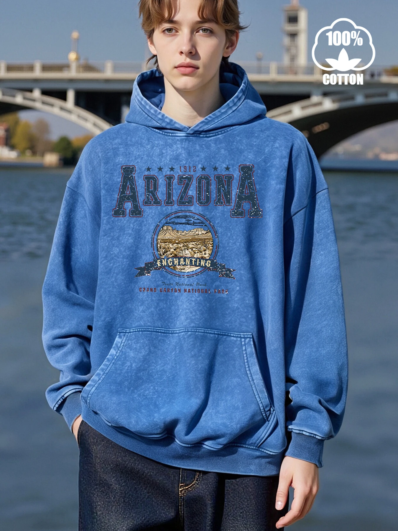 Arizona Enchanting Print Men Hoodies Fashion Casual Sportswear Simplicity Comfortable Clothes Cotton Oversize Streetwear