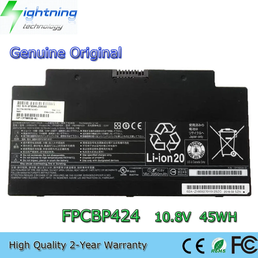 

New Genuine Original FPCBP424 10.8V 45Wh Laptop Battery for Fujitsu Lifebook A556 AH77 U727 FMVNBP233 FPB0307S